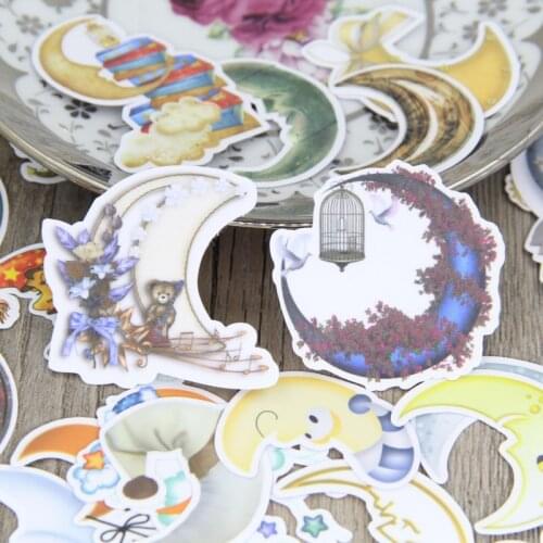 Waterproof Cute Lovely Cartoon Moon Fairy Tale Decoration Scrapbooking Sticker Pack DIY Craft for Teens Girl Journal