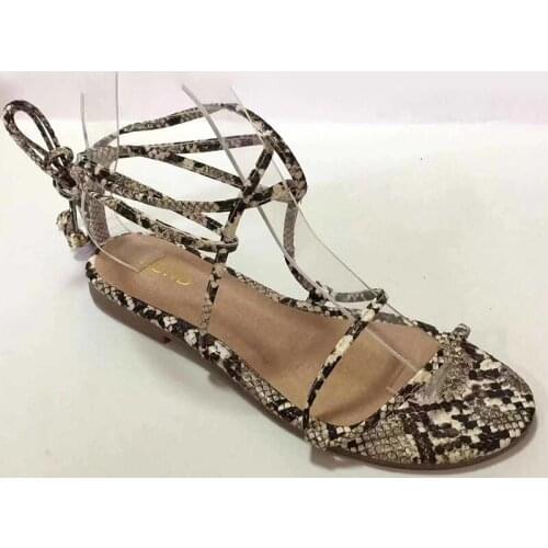 Womens Plus Size Sandals Sexy Cross Tied Round Head Lace Casual PU Female Flat Ankle Strap Fashion Ladies Sandals