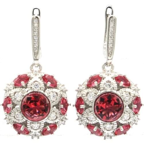 58x25mm Elegant Square Shape Created Rich Blue Violet Tanzanite For Women Wedding Silver Earrings