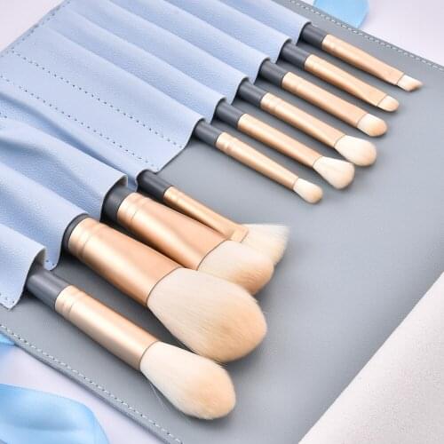 10 Pcs/Set Professional Makeup Brush Sets Beginner Blush Loose Powder Eyeshadow Foundation Brush Beauty Cosmetic Tools with Bag