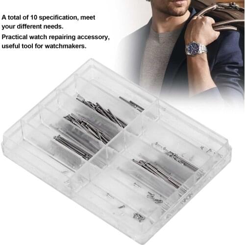 200pcs/Set 1mm Watchband Metal Spring Bar 8mm-26mm Assorted Size Watchband Strap Link Pins for Watchmakers Repairing Accessory