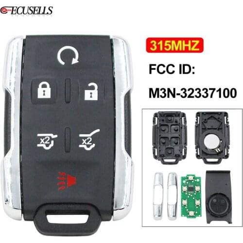 5+1/6 Button Keyless Entry Remote Control Key 315MHz FCC ID: M3N-32337100 M3N32337100 for Chevrolet Silverado Colorado for GMC