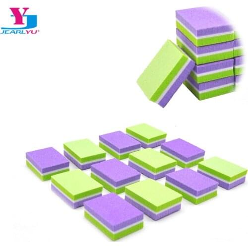 50Pcs Sponge Mini Double-sided Nail Sanding Files Block Nail Polishing Manicure Pedicure Lime A Ongle Professionel Nails Tool