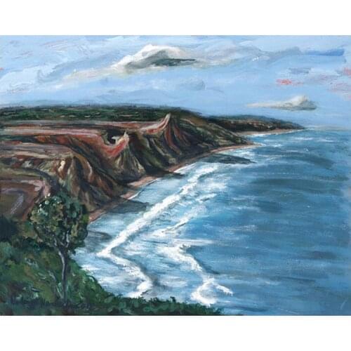 5D DIY Diamond Painting Landscape Beach Tower Cross Stitch Patterns Full Drill Resin Diamond Painting kits for Embroidery