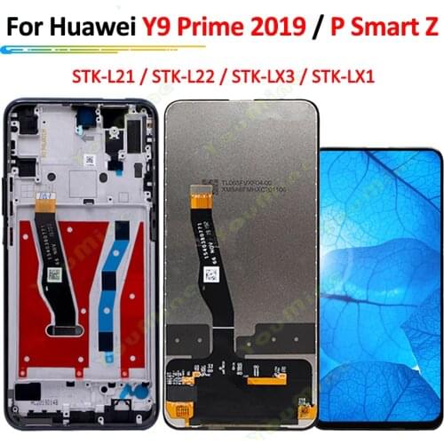 6.59" For Huawei P Smart Z LCD STK-LX1 Display Touch Screen Digitizer +frame Assembly For Huawei Y9 Prime 2019 LCD