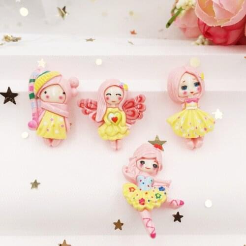 8PCS Hand Painted Mix Resin Kawaii Colorful Girl Flatback Cabochon Stone Scrapbook DIY Decor Home Crafts Supplies SF798
