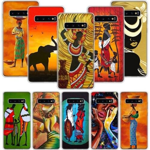 Africa Woman Case for Samsung Galaxy S20 Ultra Note 10 9 8 S10E S9 S8 J4 J6 J8 Plus + Pro Lite S7 Soft Phone Coque