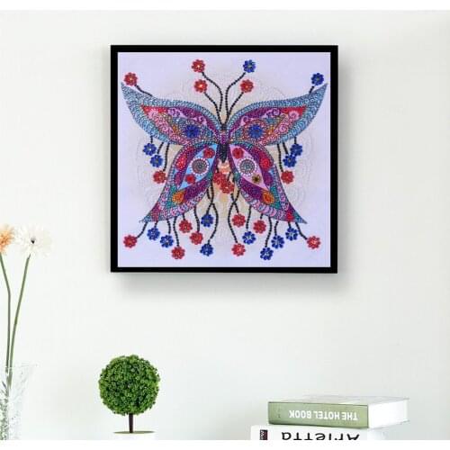 Diamond Painting Special Shape Butterfly Flower Picture Of Rhinestone Diamond Embroidery Sale Decoration Factory Direct 30x30cm