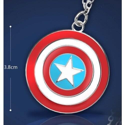 America Soldier Necklace Superhero Steve Star USA Flag Shield Weapon Pendant Enamel Logo Revenge Movie Jewelry Women Wholesale