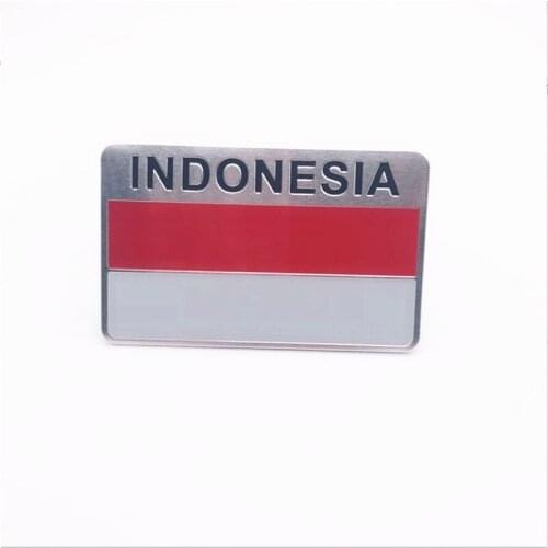 Automobile Motorcycle Exterior Accessories Indonesia National Flag Aluminum Alloy Car Stickers