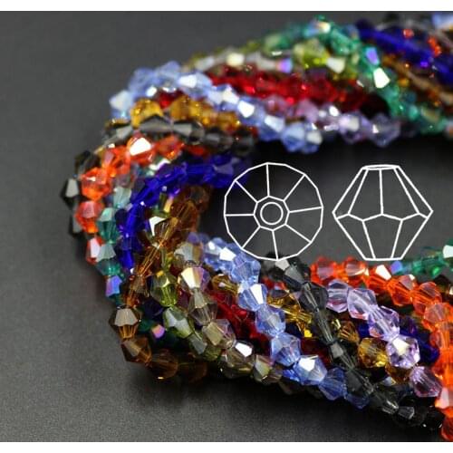 100pcs/lot Czech Glass Bicone 4mm Crystal Faceted Beads China Jewelry Wholesale Crafts Material Supplier Needlework Accessories