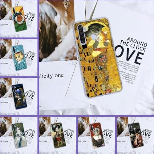 Phone Case For Realme C3 X3 Xt C11 6i X Silicone Transparent Funny Art Cat Aesthetic Back Cover For Oppo Realme 5 6 X50 X2 Pro