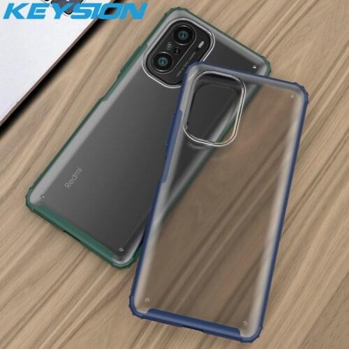 KEYSION Fashion Matte Phone Case for Xiaomi POCO F3 5G Mi 11i Transparent Shockproof Phone Back Cover for Redmi K40 Pro + Plus