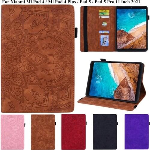 3D Flower Embossed Tablet Case for Xiaomi Mi Pad 4 Plus MiPad 10.1 Case Flip Stand Tablet Cover for Funda Capa Mi Pad 4 8 inch