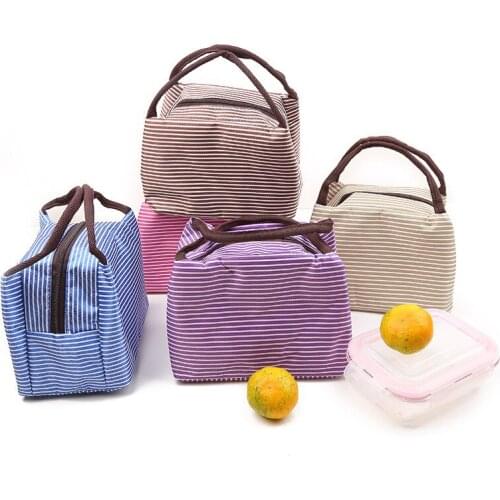 Functional Pattern Cooler Lunch Box Portable Insulated Canvas Lunch Bag Thermal Food Picnic Lunch Bags For Women Kids