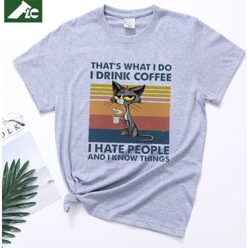 100 cotton Kawaii coffee cat T Shirt Women clothing Summer unisex clothes womens shirts cat harajuku girl Tops Oversize Tees 3xl