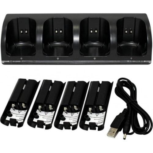 4 Ports Game Console Controller Charging Dock Station for Nintendo Wii U/Wii Games Accessories Charger