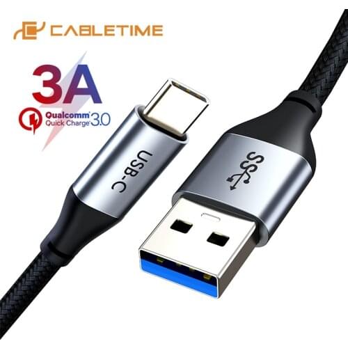 CABLETIME USB C Cable For Samsung S20 S10 Xiaomi 3A Fast Type C Charging Data Cable for Redmi note 7 USBC Type-c Cabo Wire C004