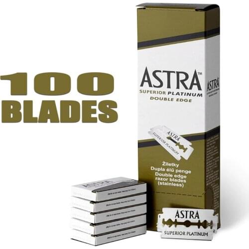 Astra blade 100pcs superior platinum double edge safety shaving razor blades stainless steel top quality steel for FREE SHİPPİNG