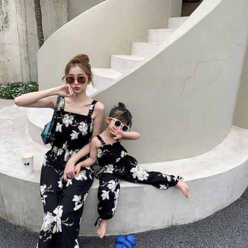 Family Look Pant Mother and Daughter Clothes Baby Rompers Kids Floral Jumpsuit Summer Ladys Mother Daughter Baby Girl Dress