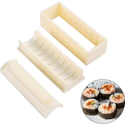 Round Sushi Mold 3-piece Sushi Tool Set Rice Mold For Sushi Multi-function Mold Maker Sushi Gereedschap Kitchen Accessories