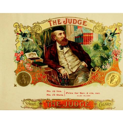 THE JUDGE CIGARS METAL TIN SIGN POSTER WALL PLAQUE