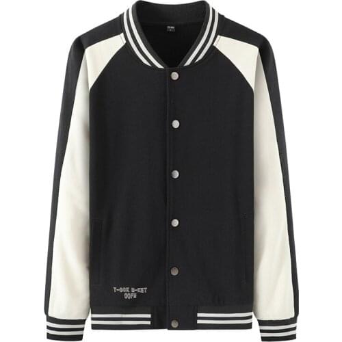 Mens Jacket Harajuku College Style Color Block Pattern Printing Bomber Jacket Casual Sports Baseball Jacket Chaqueta De Hombre