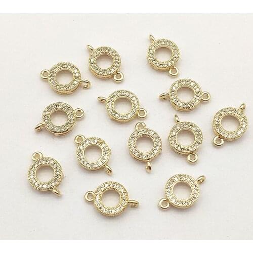New Arrival! 13X9mm 50pcs Cubic Zirconia Copper Connectors For Handmade Necklace Earring DIY Parts Jewelry Findings & Components