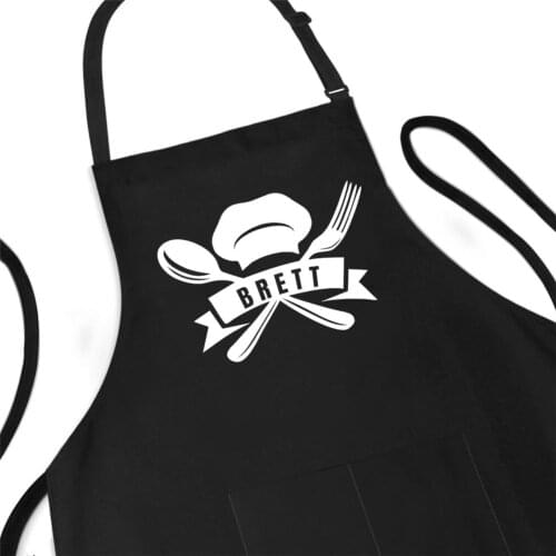 New Pattern Cooking Apron Custom Name Men Women Home Kitchen Apron Unique Gifts Personalized Black Apron Birthday BBQ Apron