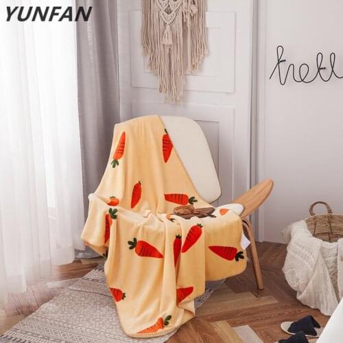 Carrot blankets fashion twin boys girls blankets Throw Flannel blanket on Bed/car/sofa cartoon kids rugs fruits double blankets