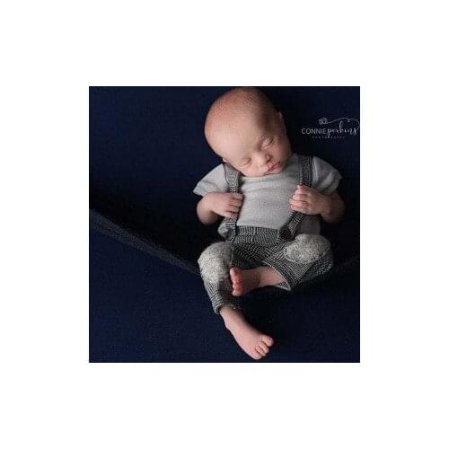 0-1M New Born Baby Clothes Girl Boy Hat Plaid Costume Little Gentleman Newborn Photography Props Photo Studio Accessories Pants