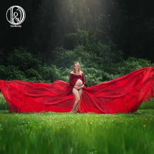 Don&Judy Pregnancy Dress Photography Maternity Photography Props 3m Long Train Maternity Dresses For Photo Shoot Maxi Dress