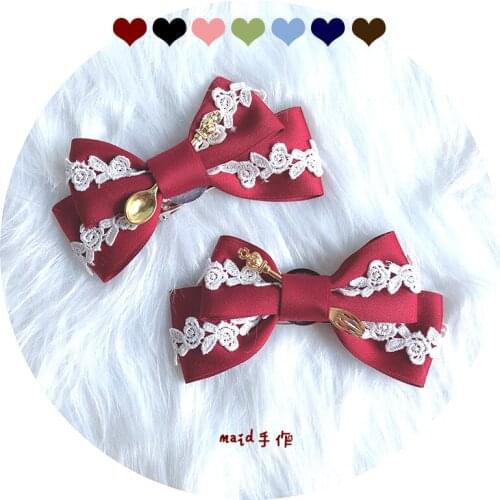 Multicolor Cute Handmade Headwear Hairpin Hairclip Hairgrips Lolita Lace Bow Sweet Custom Color Original Design