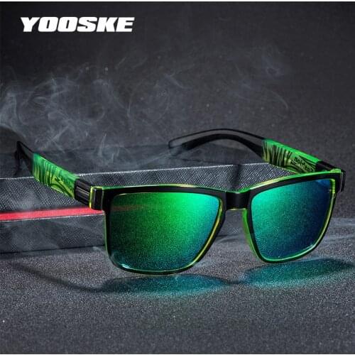YOOSKE 2021 Fashion Polarized Sunglasses Men Women Brand Designer Square Sunglass Outdoor Driving Sun Glasses Retro Sports UV400