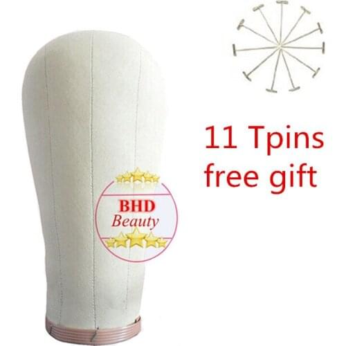 21"-24" Head Canvas block head hair extension/weft/wig display style styling mannequin manikin head cork inside dryer