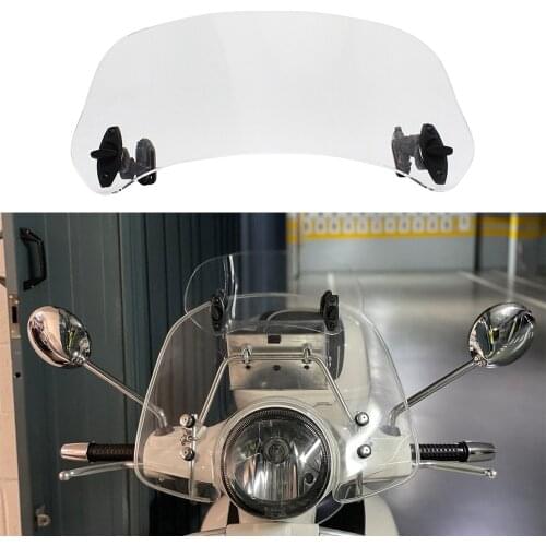 Universal Motorcycle Scooter Adjustable Clip On Windscreen Windshield Extension Spoiler Wind Deflector Adjustable Lockable