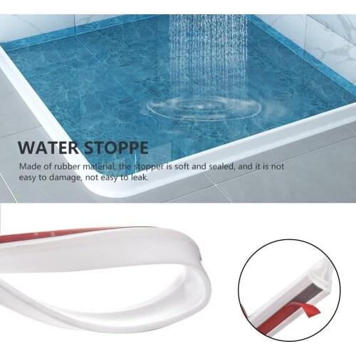 100-150cm 5cm High Rubber Water Stopper Waterproof Sealing Strip Threshold Water Dam Shower Barrier For Home Kitchen Bathroom