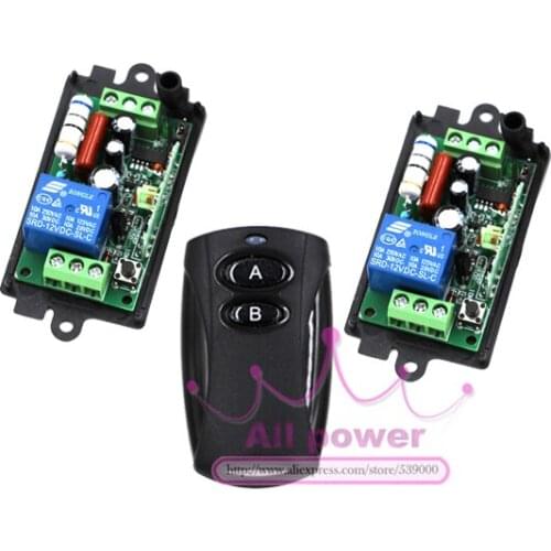 High Quality New 110V 220V 10A 1 Channel Wireless Relay Remote Control Switch RF 315MHz 1 Transmitter + 2 Receivers