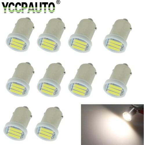 YCCPAUTO 10Pcs BA9S LED Bulbs T11 T4W H5W 7020 SMD Car Interior Light Reading/Door/Trunk Lamp White 6000k 12V