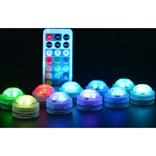 10pcs/set Remote Controlled&Battery Operated Submersible Wedding,Party,Holiday,Event Decoration LED Light