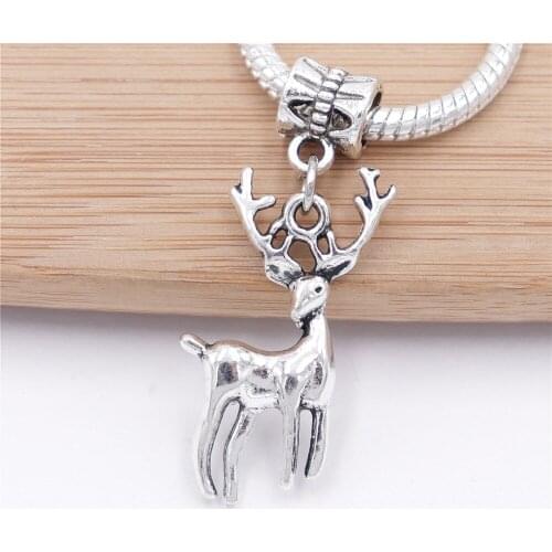 Classic beads 20pcs/lot deer charms fit bracelet diy jewelry making