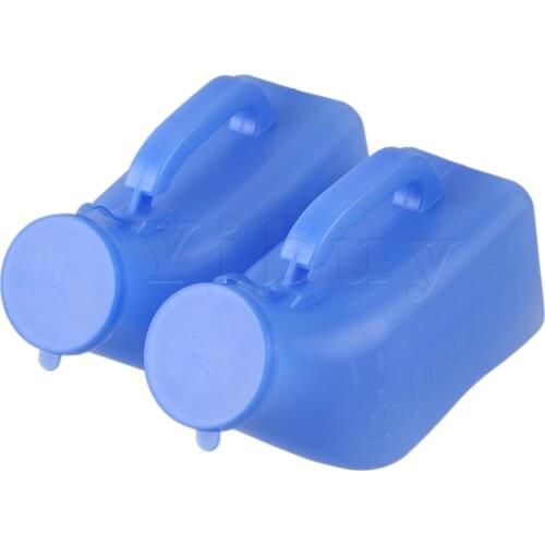 2 x Male Pee Urinal Holder Blue Plastic Bottle 1000ml Camping Car Travel Toilet