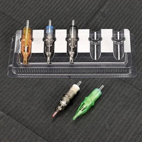 5pcs Disposable Mini Versatile Transparent Plastic Pigment Tray Palette For Tattoo Rectangle Ink H Cartridge Needles Holder