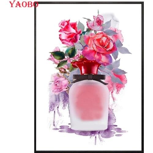Yaobo Full Drill Diy Diamond Painting Colorful Flower Perfume Diamond Embroidery Mosaic Home Decoration Gift For Women