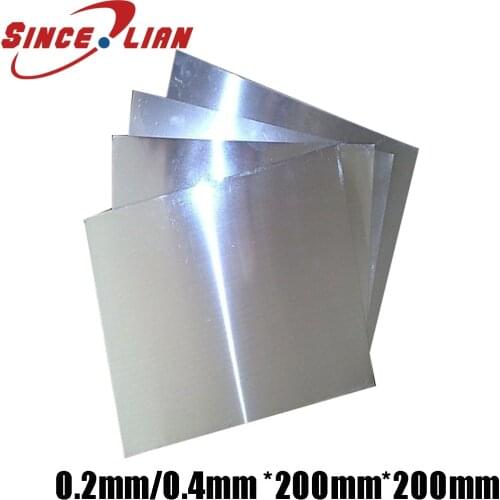 1pc 0.2mm 0.4mm White Nickel copper plate for Industry Mould or Metal Art Cupronickel plate Material for DIY handicraft 200x200m