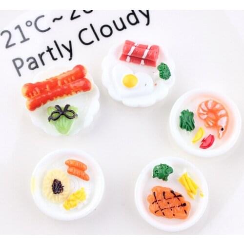 Free Shipping 10pcs 24mm Kawaii Breakfast Food Resin Cabochons DIY Jewelry Findings Accessories Material Embellishments Cameo