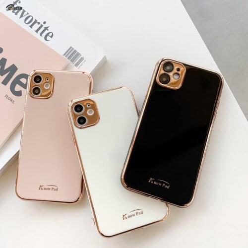 Luxury Gold Plated Electroplated Case For iPhone 11 12 Mini Pro Max 8 7 Plus XR XS MAX X Silicone Camera Lens Protection Cover