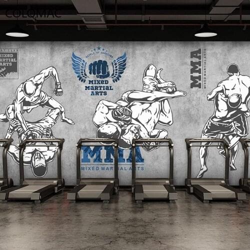 Colomac Custom Hand-painted Gym 3d Sports Graffiti Boxing Wallpaper Fighting Club Background Mural Wall Stickers Drop Shopping
