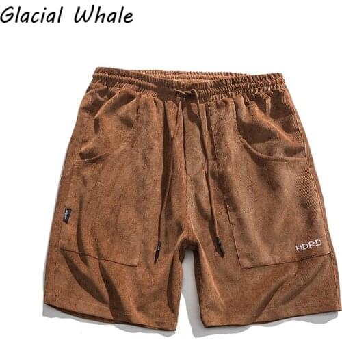 GlacialWhale Mens Shorts Men New Summer Hip Hop Vintage Japanese Streetwear Harajuku Male Casual Punk Brown Pants Shorts For Men
