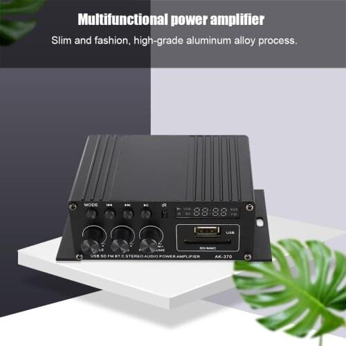 25W Ak380 Bluetooth HiFi Power Amplifier Household Audio Karaoke Theater Amplifier 12V with Remote Control for Various Di